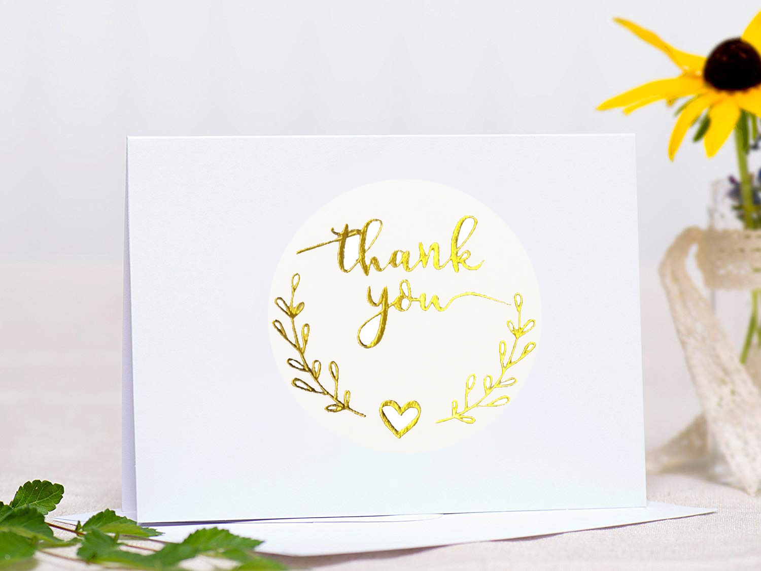 100-500pcs Gold Thank You Stic - Stationery Supply Business recension och pris