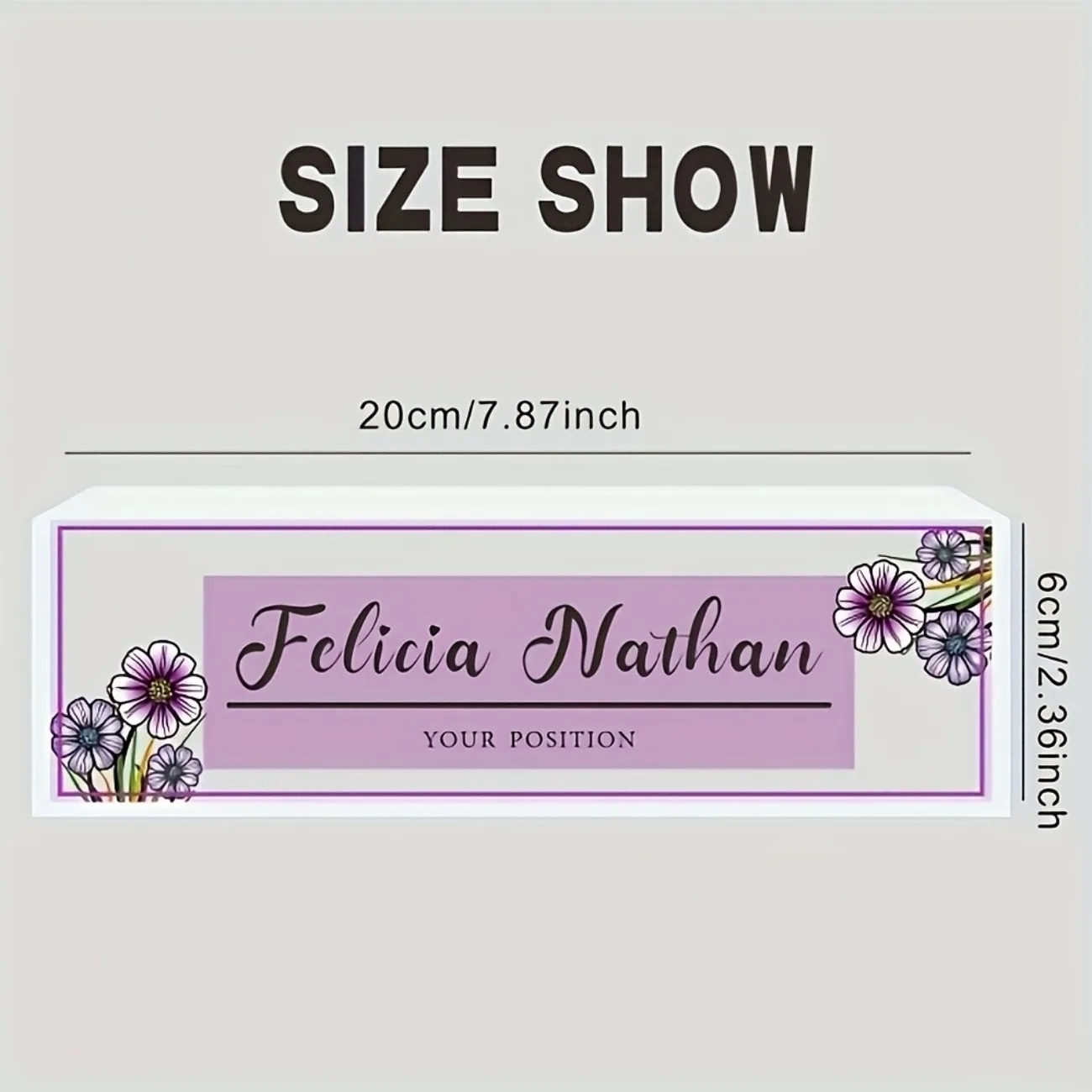 Pink‑Purple Floral Acrylic Des - Desk Name Plate recension och pris