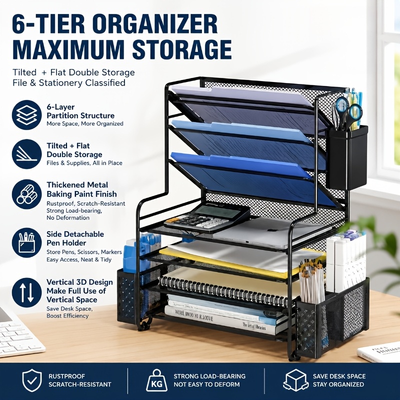 Desk Organizer Storage Contain - File Folder Hanging recension och pris