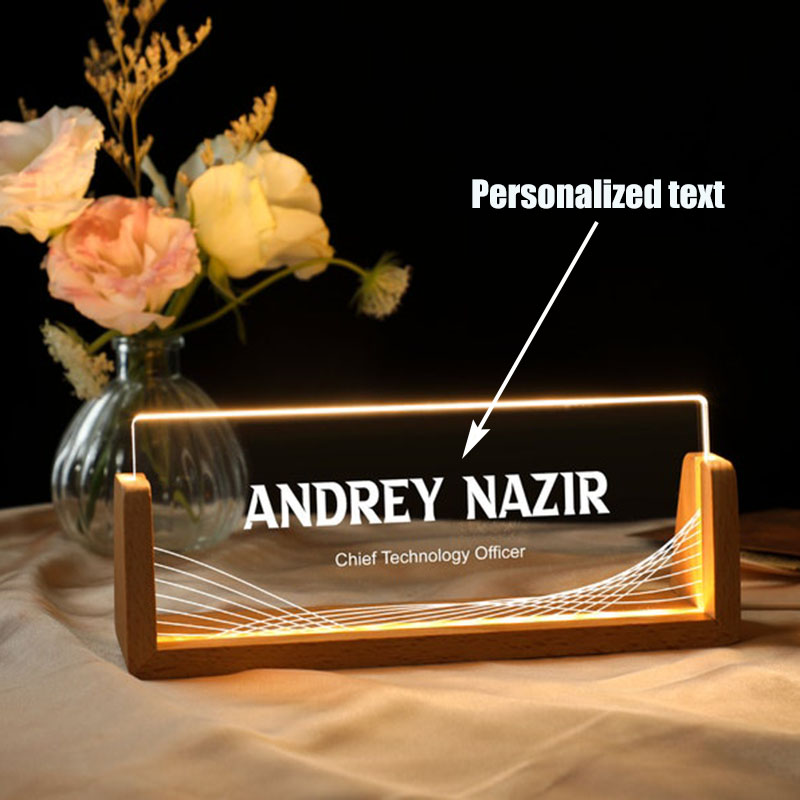 Customizable Personalized Ligh - Desk Name Plate recension och pris