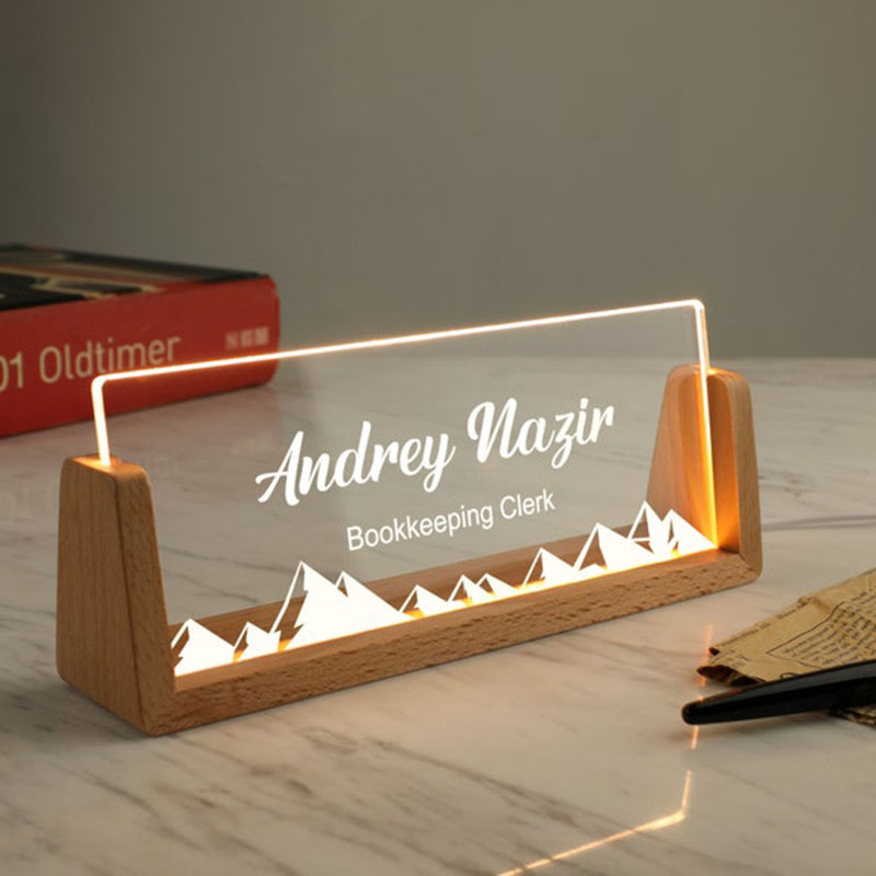 Customizable Personalized Ligh - Desk Name Plate recension och pris