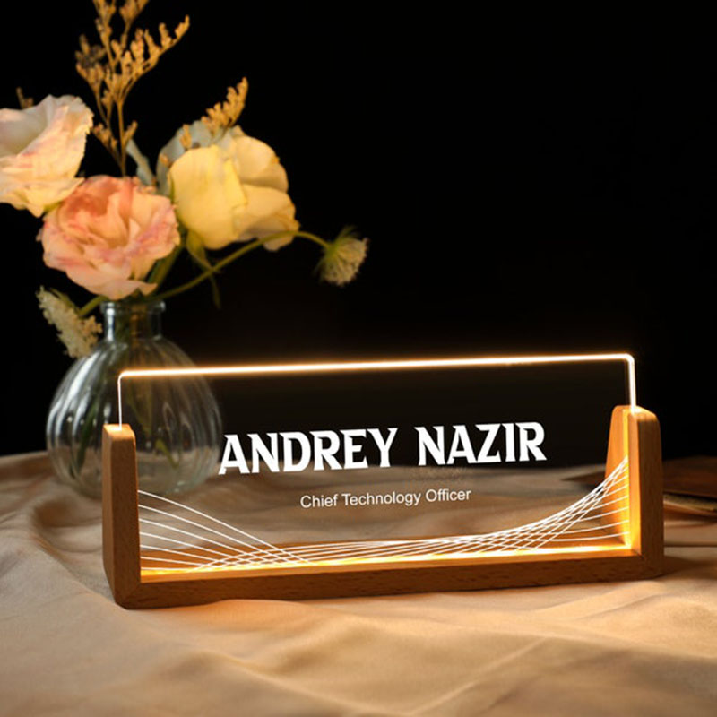 Customizable Personalized Ligh - Desk Name Plate recension och pris