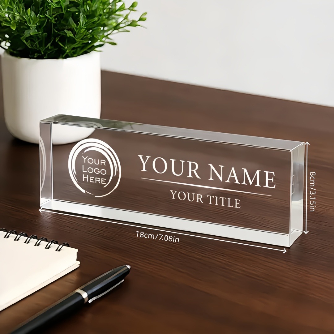 2D Flat Personalized Acrylic D - Desk Name Plate recension och pris
