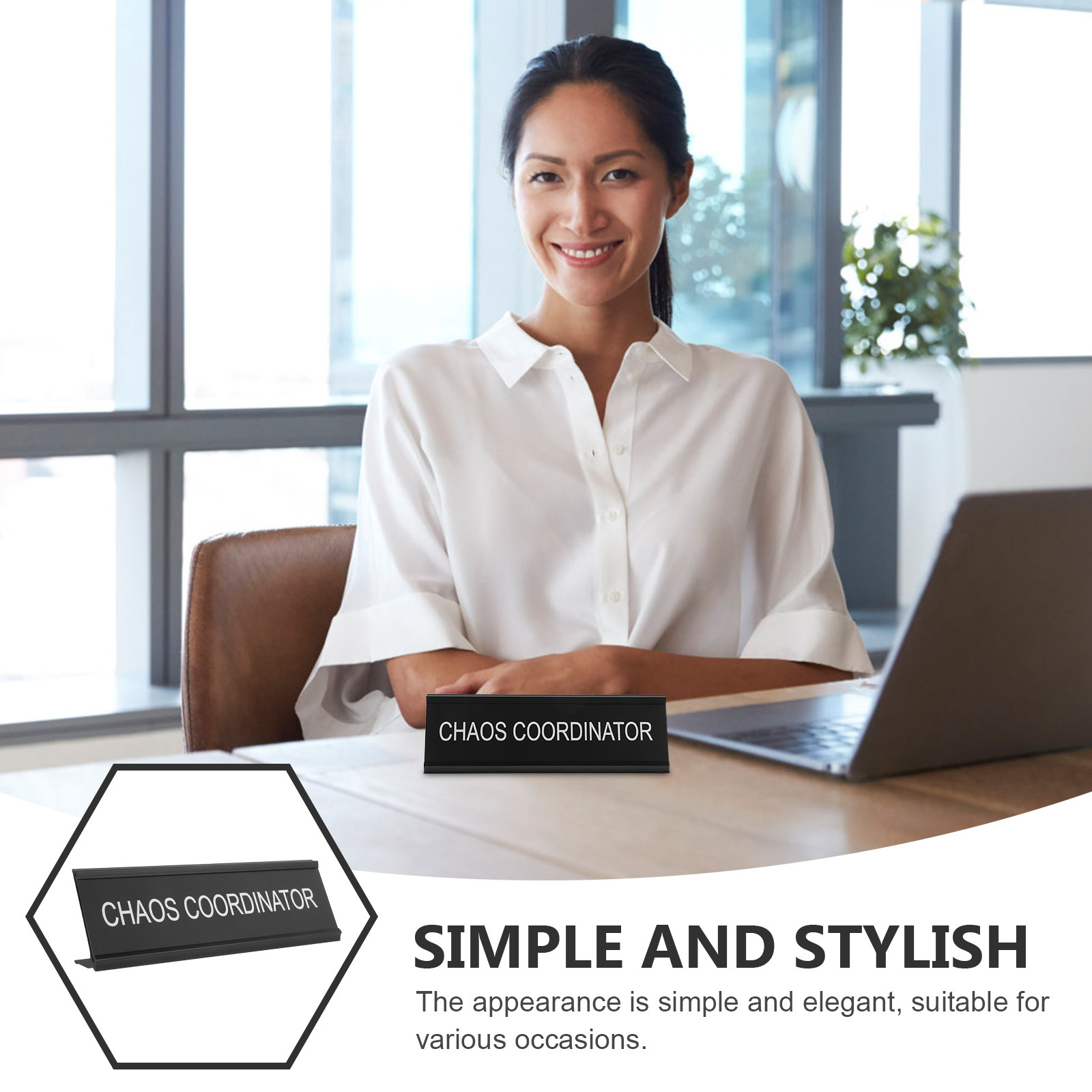 L Shape Aluminum Desk Plaque C - Desk Name Plate recension och pris