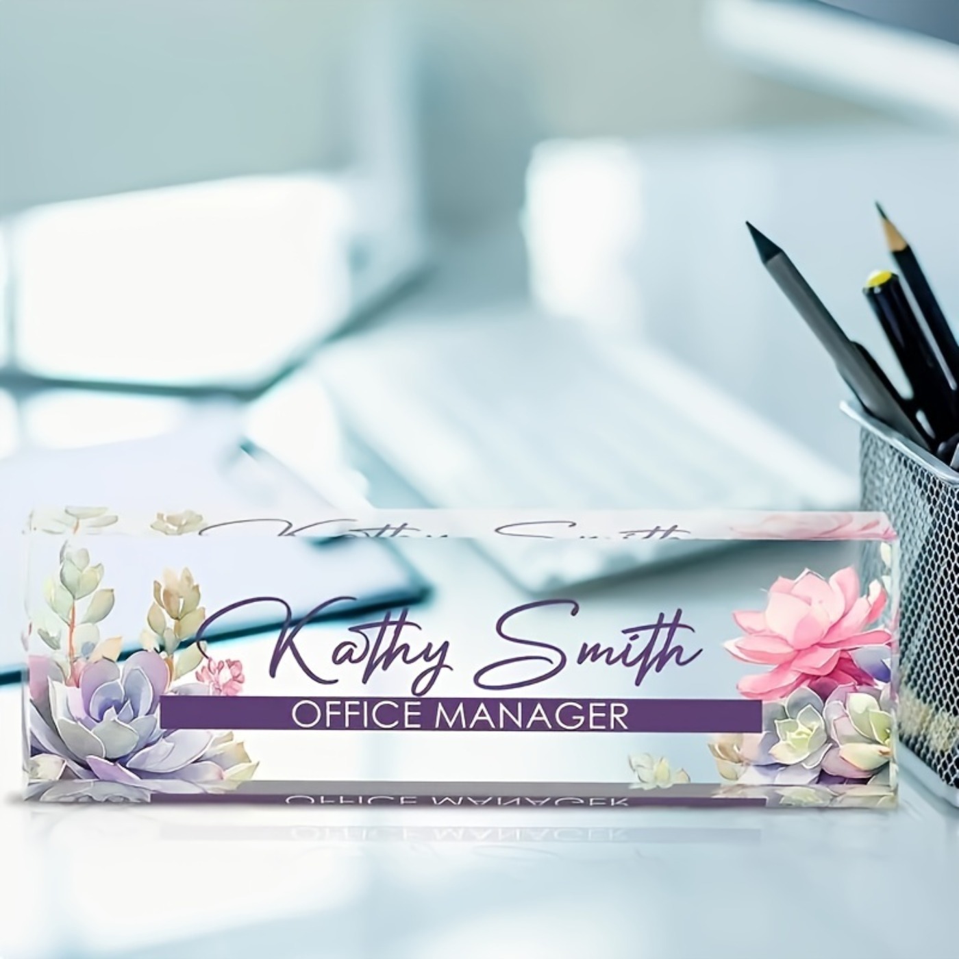 Custom 2D Acrylic Desk Name Pl - Desk Name Plate recension och pris