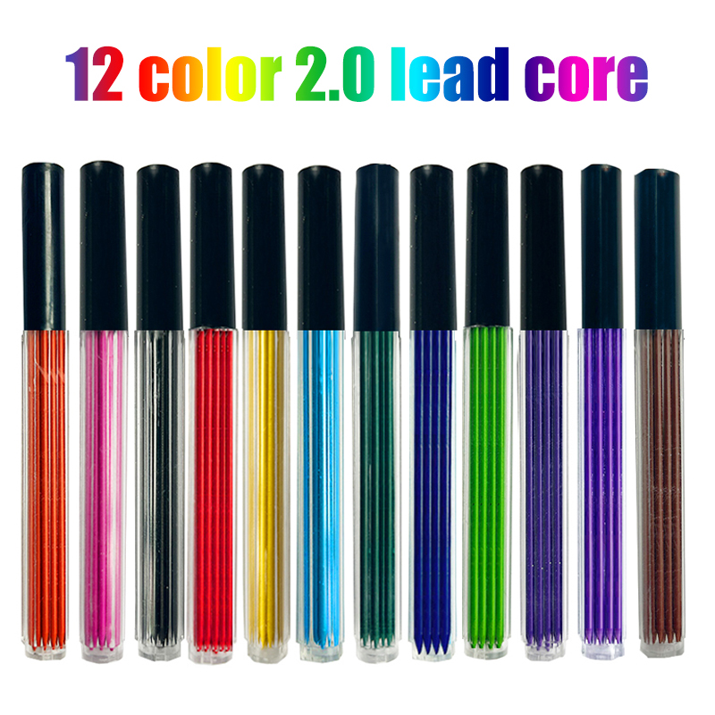 12 Colors 2.0mm HB Replaceable - Mechanical Pencil Lead recension och pris